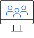 Icon of computer screen showing three people