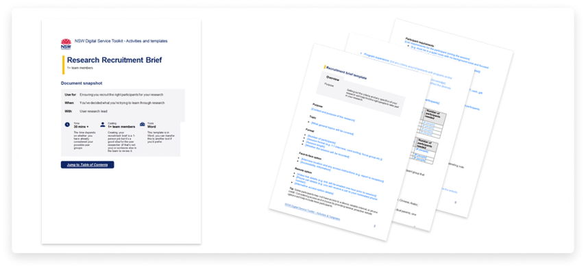 Layout of recruitment brief