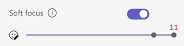 Screenshot of the soft focus feature being adjusted.