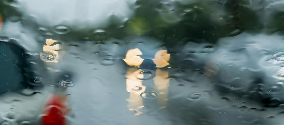 car window with rain