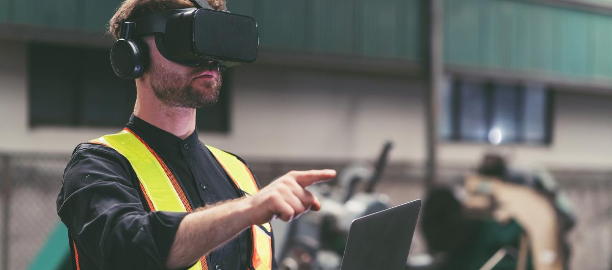 man with virtual reality headset