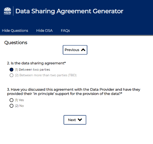 DSA generator interface